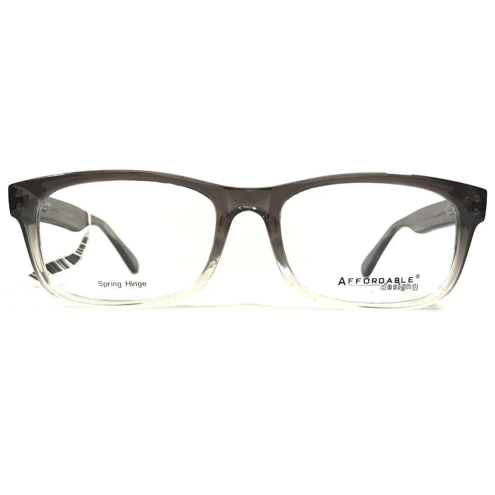 Affordable Designs Eyeglasses Frames FINN GRAY Clear Fade Square 56-18-150